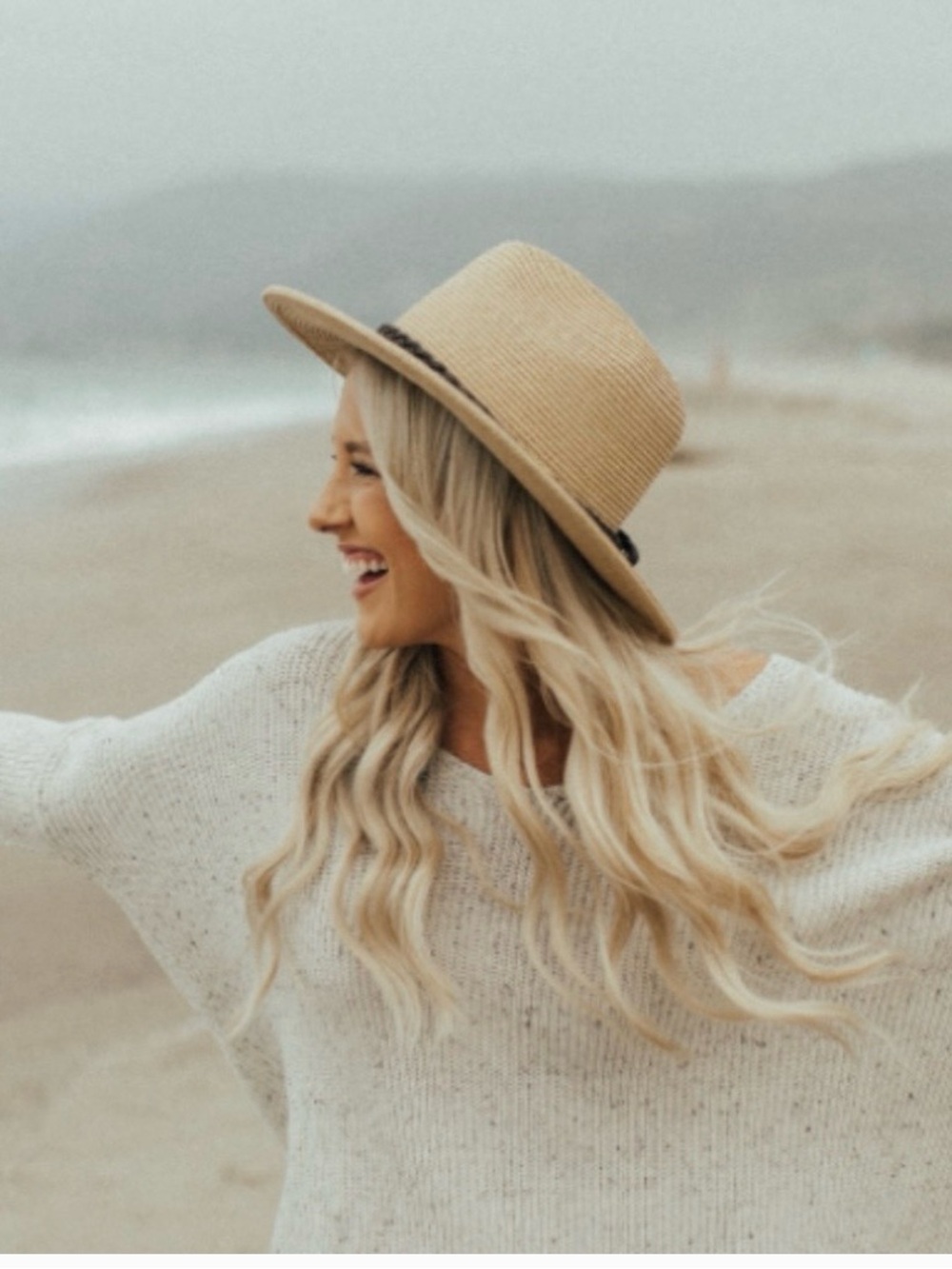 Carly Jean Los Angeles Tan Straw Sun Hat with Brown Bow